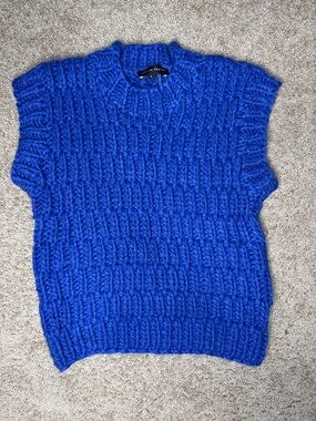 English Factory Women's Chunky Crewneck Sweater Vest - Royal Blue